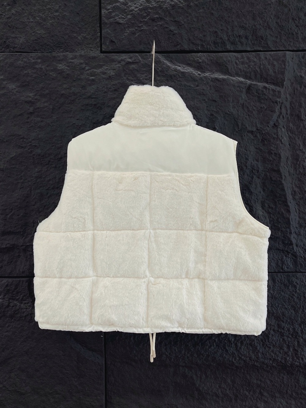 Moncler Cream Quilted Sherpa Vest - Women's Sleeveless Puffer - Picture 2 of 9